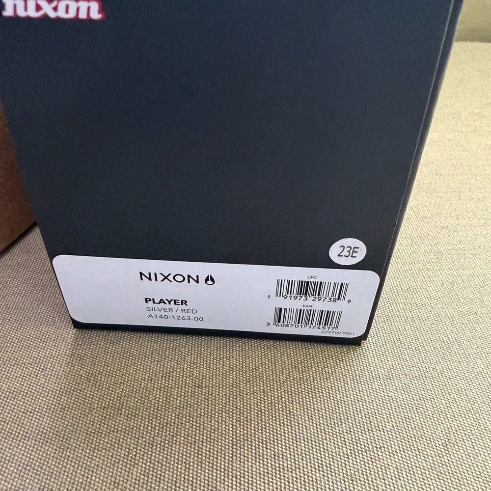 Nixon Silver and Red Player Watch-Brand New - Picture 3 of 4